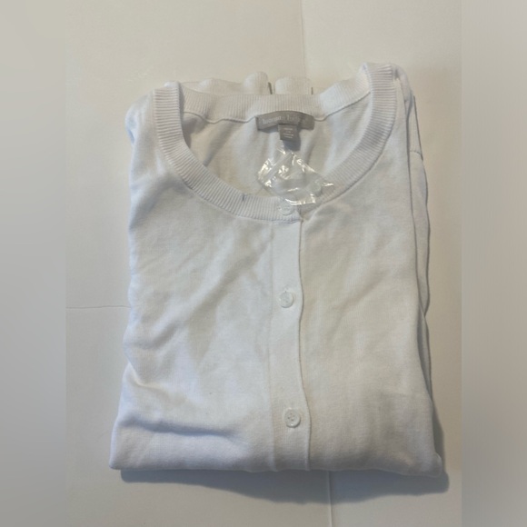 Women’s plus size white short sleeve cardigan size 2X 26/28 NWT’s woman within - Picture 1 of 7